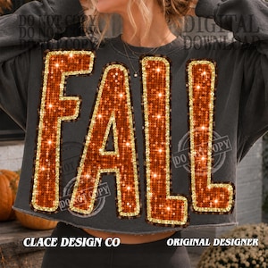 Sequin Fall PNG, Sparkly Fall Design, Fall PNG Design, Distressed Autumn PNG, varsity PNG, fall autumn pumpkin, Girly PNG, Trendy thanksgiving png