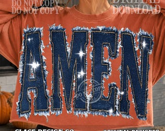Amen Png, Denim  Amen Png, Denim Patchwork Christian Fall Png, Faith Sublimation, Cozy Autumn Png, Fall Vibes Png