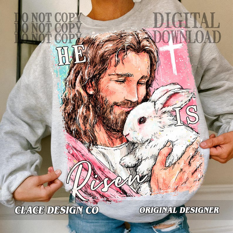 He is Risen Png, Jesus With Bunny Png, Jesus Easter Png, Christian ...