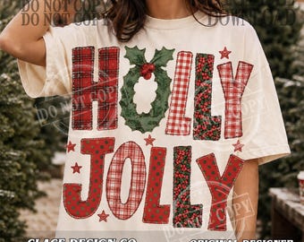 Holly Jolly PNG, Retro Christmas PNG, Colorful Christmas PNG, Pink Christmas Sublimation, Preppy Holiday png, Christmas Shirt Design