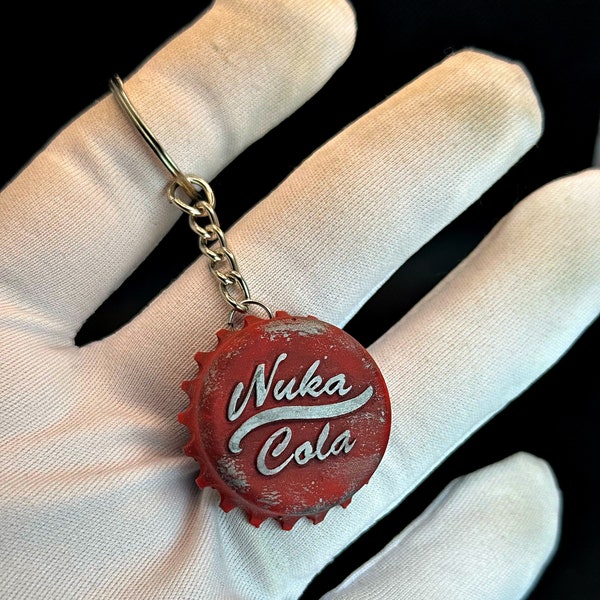 Fallout inspired Nuka Cola Bottle Cap Keychain, Nuka Cola bottle caps, fallout gaming accessories, fallout keychain