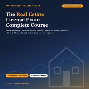 Vorbereitung auf die Immobilienmakler-Lizenzprüfung | 98-seitiger nationaler Kurs, Immobilienmathematik, über 230 Übungsfragen (PDF)