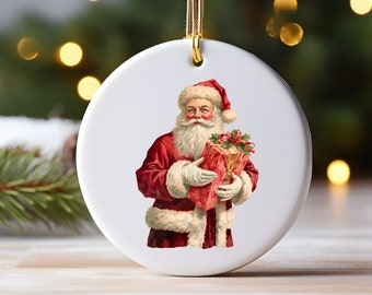 Retro Christmas Ornaments, Christmas Ornaments, Tree Decoration, Decorative Ornaments, Santa Ornaments, Christmas Gift, Ceramic Ornaments