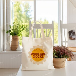 Spring Canvas Tote Bag Mockup, Gift Bag Mockup, Minimalist Style Mockup, Printify Mockup, Pinterst Mockup, Port Authority Canvas Tote Bags