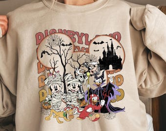 Retro Mickey & Friends Halloween Sweatshirt, Mickey's Not So Scary Halloween Party Tee, Halloween Party Trip 2025 Shirt, Disney Halloween