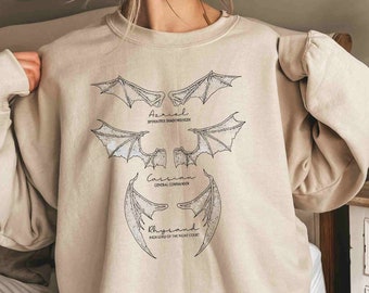 ACOTAR Bat Boys Sweatshirt,The Night Court Shirt,Illyrians Of The Night Court,A Court Of Thorn And Roses Court,Cassian General Comander Tees