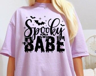 Comfort Colors® Halloween Spooky Babe Shirt, Spooky Halloween Party Shirt, Spooky Babe Shirt, Funny Halloween Shirt, Spooky Halloween Shirt