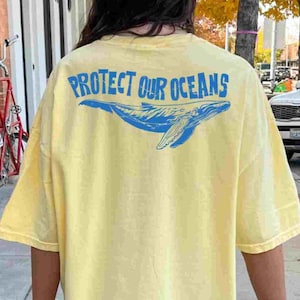 Camiseta Comfort Colors® Protect Our Oceans, camiseta estética para mujer, camiseta Coconut Girl, camiseta de verano, camiseta de surf, camiseta Oceans Sensitive