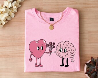 Mental Health Awareness Shirt, Motivational Shirt, Mental Health Matters, Cute Brain Heart Shirt, School Psychologist Shirt