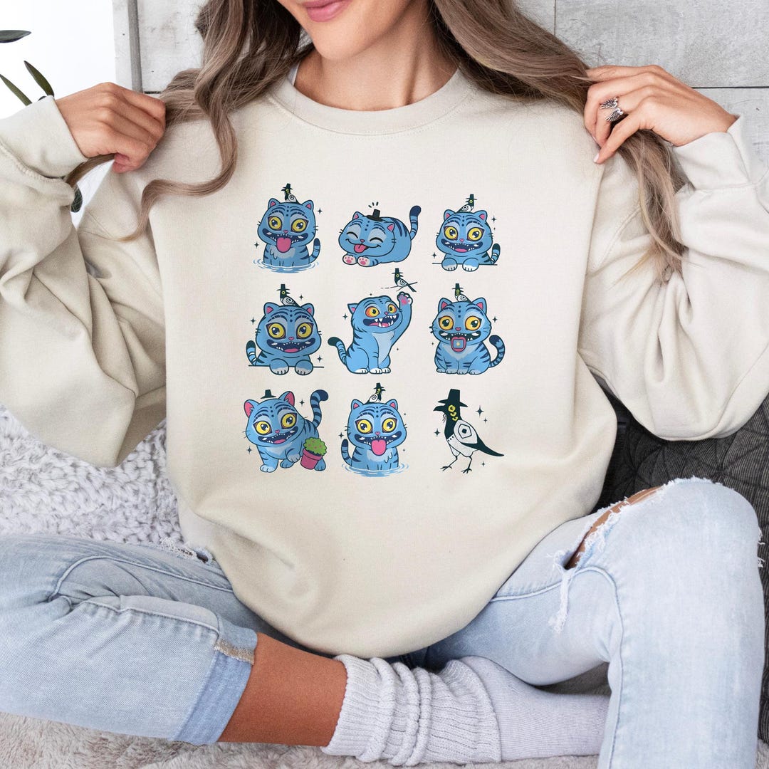Sweatshirt Cute Derpy Tiger Cartoon - Merchandising Officiel KPop Demon Hunters, Coupe Classique, 100% Authentique