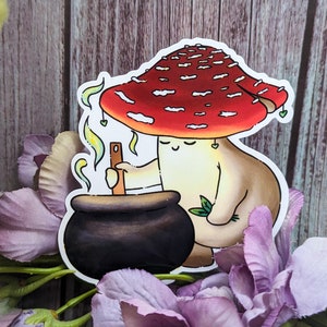 Apothecary Mushroom Vinyl Sticker for Laptop or Water Bottle