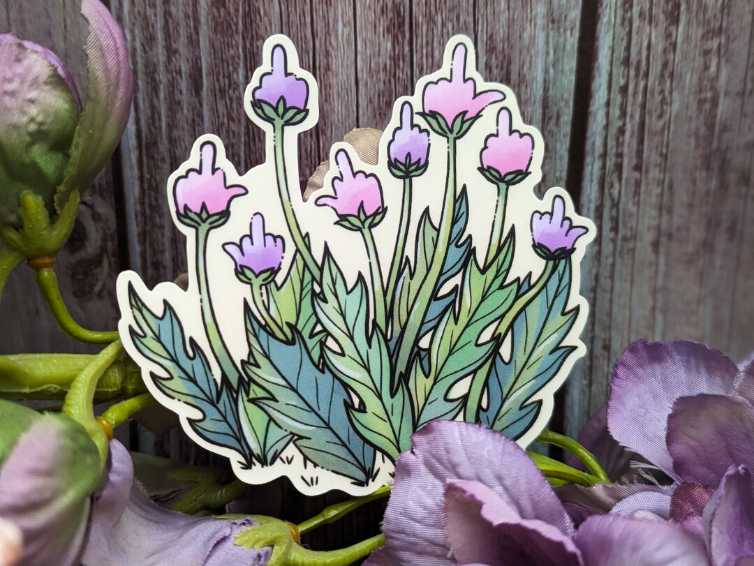 Fragrant Harvest, Middle Finger Flower Sticker: Sassy Laptop Decal - Etsy