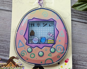 Ginjiro Tama Shaker Keychain, 3.5" Key Chain, 90s Nostalgia, Virtual Pet Keyring