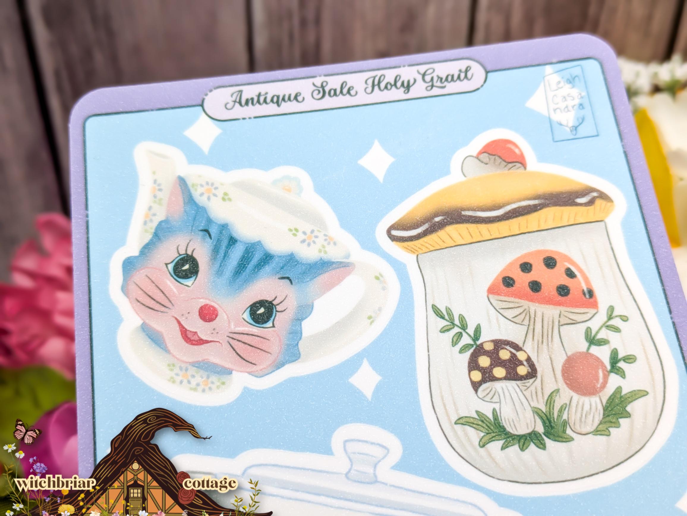 Antique Estate Sale Holy Grail Sticker Sheet: Mushroom Jar, Miss Priss ...