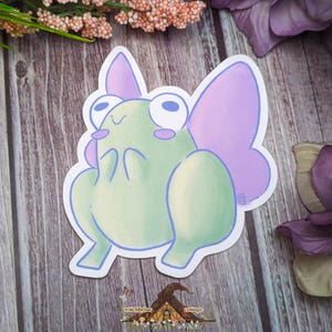 Faerie Frog Vinyl Sticker, Whimsical Nature, for Laptop or Water Bottle