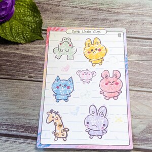 Dumb Little Guys - Adorable feuille d'autocollants en vinyle 4 x 6 pour ordinateurs portables et agendas