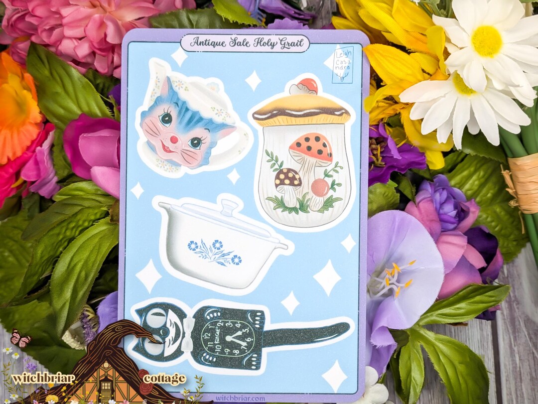 Antique Estate Sale Holy Grail Sticker Sheet: Mushroom Jar, Miss Priss ...