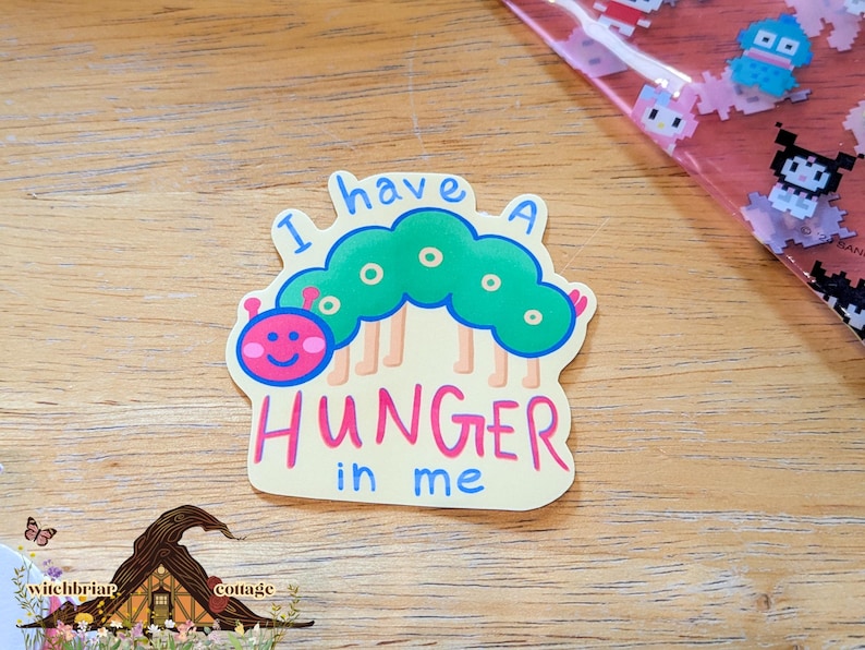 Food Hunger Sticker Caterpillar Hunger Vinyl Sticker for Laptop or Water Bottle - Etsy