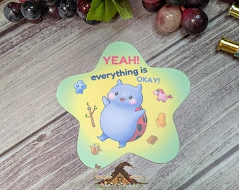Pegatina de vinilo Catbug Everything is Okay, Bravest Warriors, para portátil o botella de agua.
