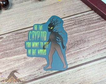 Cryptid Woods Vinyl Sticker: Laptop, Water Bottle - Matte or Holographic