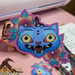 Derpy Tiger and Magpie, Kpop Funny Sticker, Demon Hunters-stickers, vinylsticker voor laptop of bidon