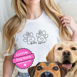 Custom Dog Paw Shirt | Personalized Dog Shirt | Dog Lover T-Shirt | Dog Life Shirt | Dog Mom Gift | New Dog Owner Shirt | Pet Lover Shirt