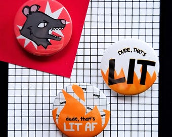 37mm Funky Punk Round Button Pins