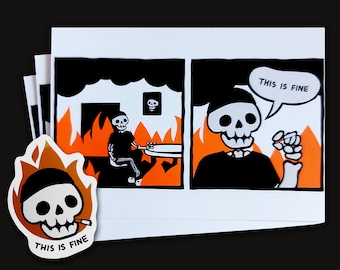 This Is Fine A6 Print