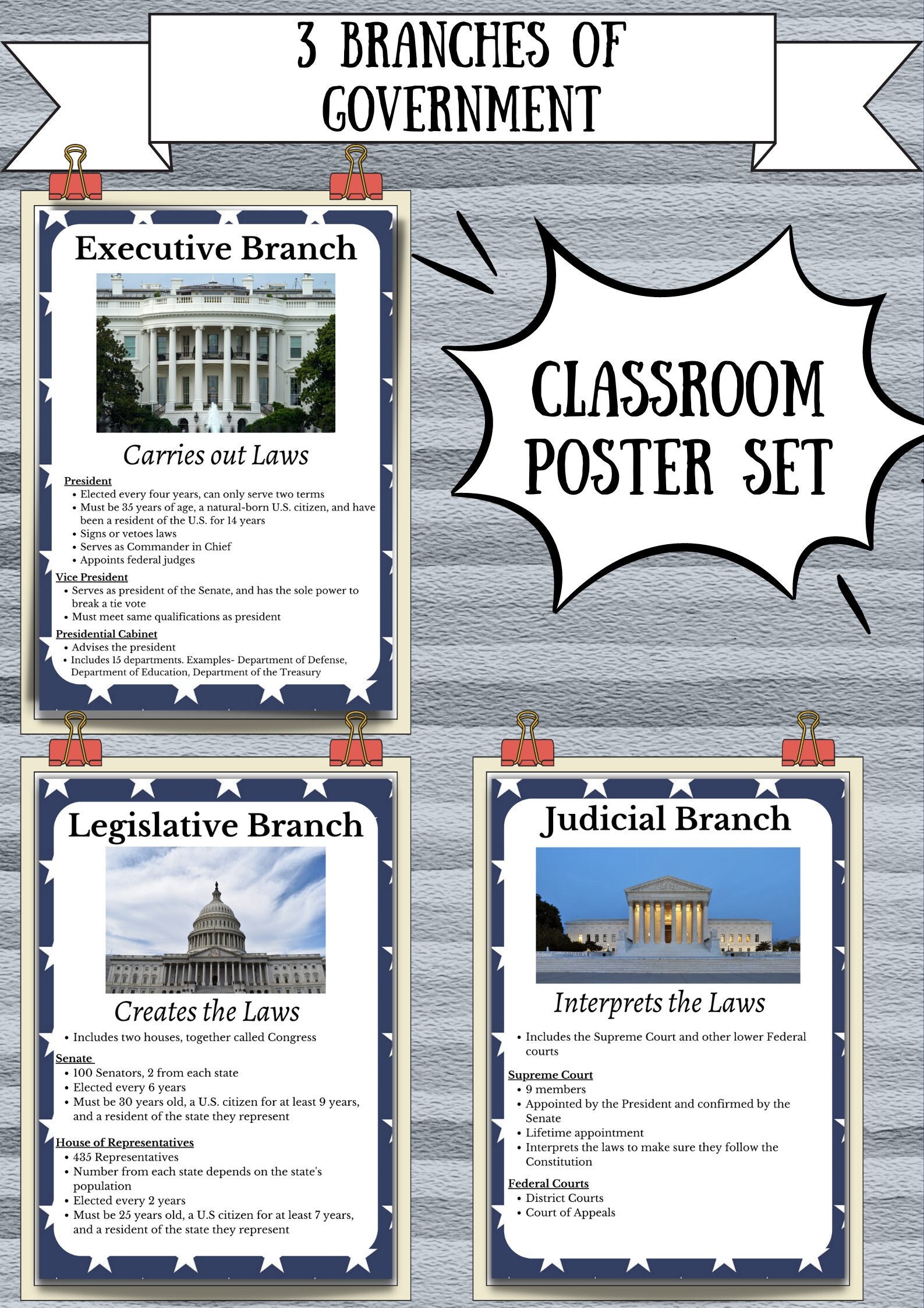 Three Branches Of Government Graphic Organizer