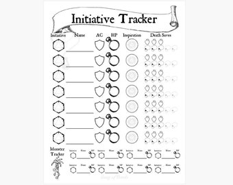 Initiative Tracker (Digital) - Battle, PC, and Monster Tracker - DnD, Pathfinder, TTRPG