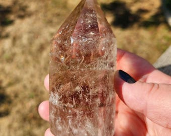 Sparkly Light Smoky Quartz Crystal Tower - Brazilian Origin