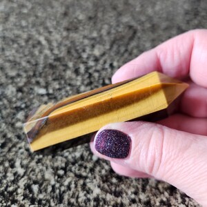 Tigers Eye Mini Tower with Hematite: Golden Shimmer Crystal