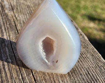 Little Druzy Agate Crystal Flame, Druzy Center