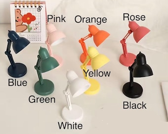 Working 1:6 scale articulated LED desk lamp (new colors), dollhouse table lamp, miniature Barbie lamp, Mini battery light. FREE US Shipping!