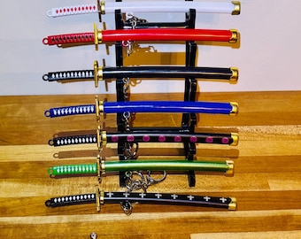 FREE SHIPPING! 1:6 Size Samuai Sword w/sheath, sword keychain, letter opener, katana, altar tool, diorama knife, Sabre, 2 or 6 display stand