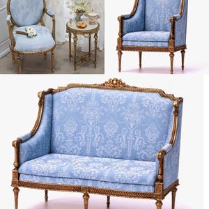 1:6 und 1/12 Miniatur Bjd/Blythe Barbie Europäisches goldenes Puppenhaus Möbel, Sofa, Stuhl, Wandtisch. KOSTENLOSER VERSAND!