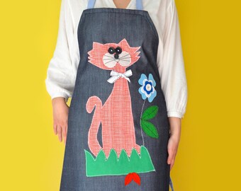 personalized apron, denim apron, gifts for mom, embroidered apron, gifts for mom, custom gift, embroidered apron, gifts for her