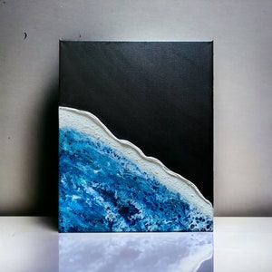 Original Textured Ocean Acrylic Pour Painting