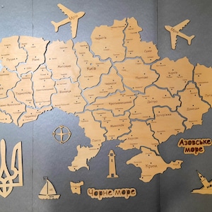 Map of Ukraine on the wall