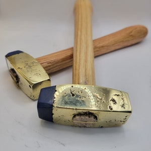 Brass Jeweler's Hammer, Free Personalization, Sand-Cast Craft Mallet