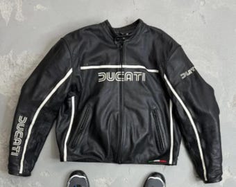 Ducati Racing Leather Motorcycle Jacket, CE Armored