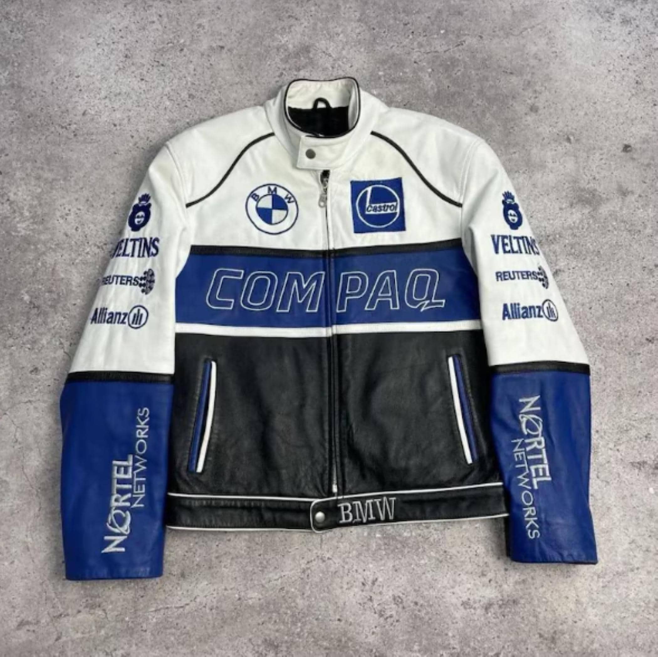 BMW Compaq Leather Racing Jacket – Handmade Motorcycle Biker