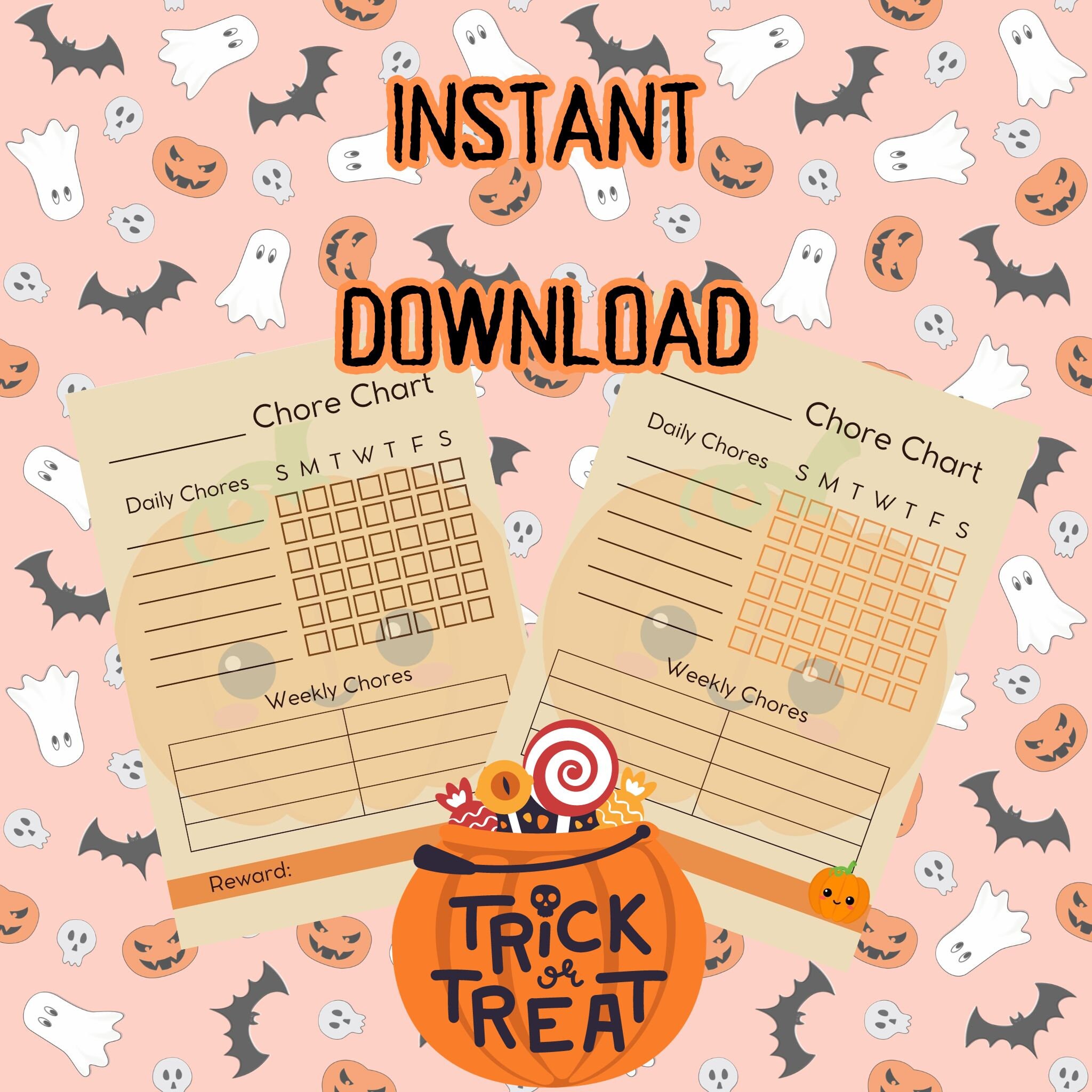 Kids Chore Chart | Printable Weekly Kids Chore Chart | Instant Download ...
