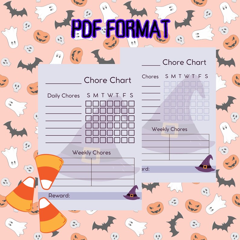 Kids Chore Chart | Printable Weekly Kids Chore Chart | Instant Download ...