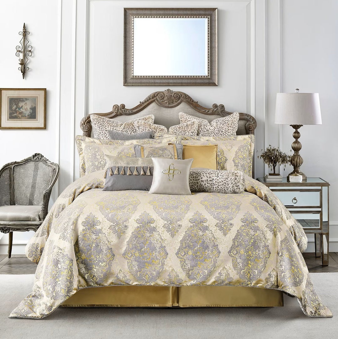 Rome Comforter Set 12/13 Pcs Luxury Bedding Set Bed in a Bag Etsy