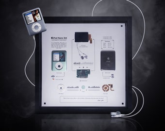Disassembled Apple iPod Gen 3 Framed