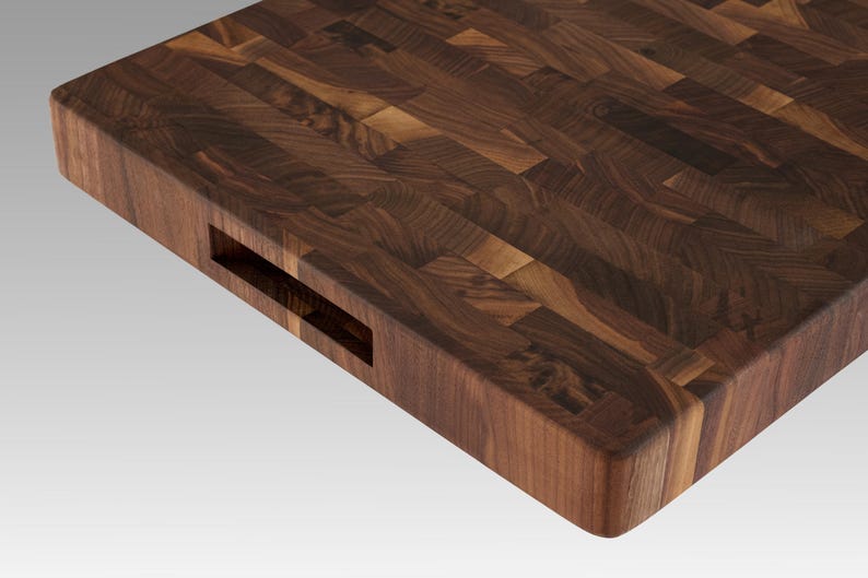 Extra Large Walnut End Grain Cutting Board with Handles
