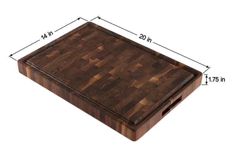 Extra Large Walnut End Grain Cutting Board with Handles - Thumbnail 4