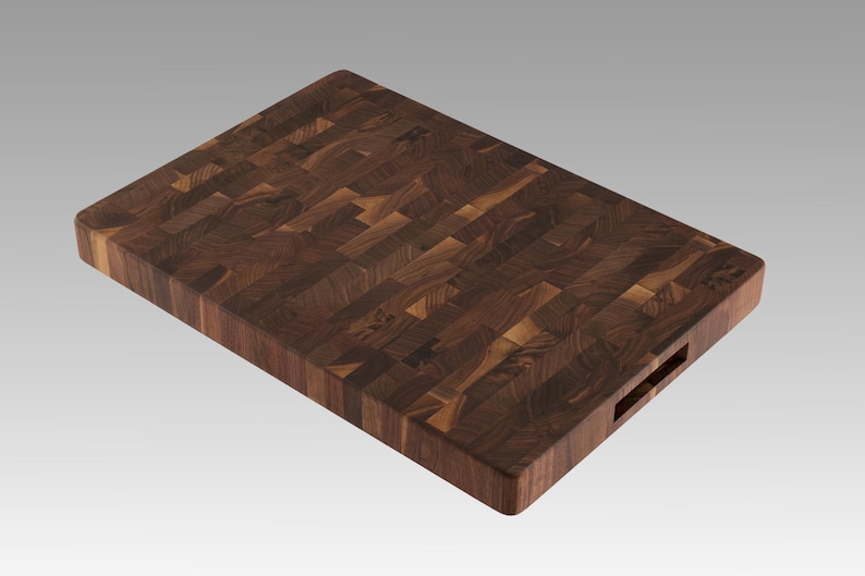 Extra Large Walnut End Grain Cutting Board with Handles - Thumbnail 3