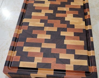 Limited Edition 2” Thick Multi-Wood End-Grain Cutting Board – Only One Available!